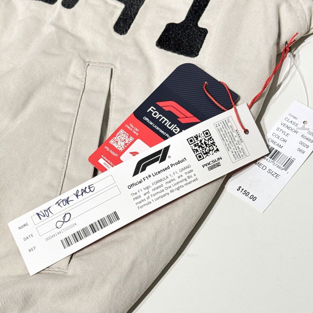 NWT $150 F1 Formula 1 x PacSun Ground Effect Racing Jacket 2024 Cream Men Size M - Picture 7 of 16